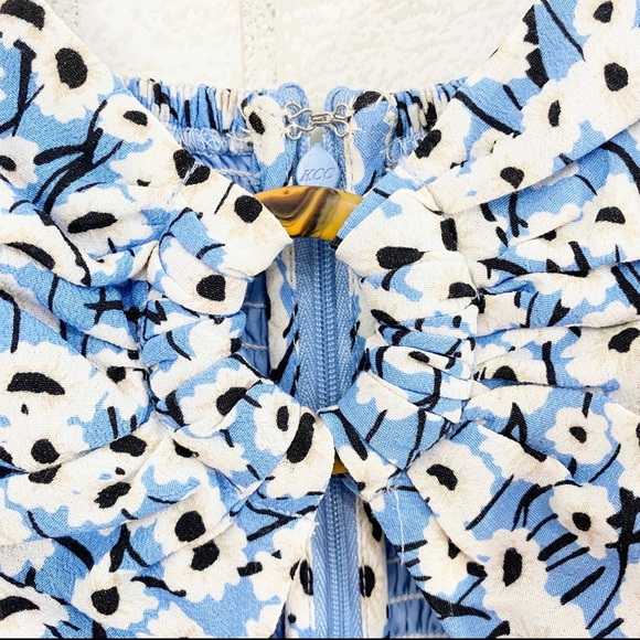 NWT Anthropologie Hutch Blue Motif Ditsy Floral Print Wide Leg Jumpsuit - Picture 10 of 13